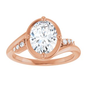 10K Rose Gold 9x7 mm Oval Ring Mounting – image 5