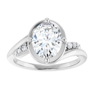 Platinum 9x7 mm Oval Ring Mounting – image 5