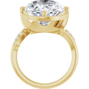 18K Yellow Gold 18x13 mm Oval Ring Mounting – image 3