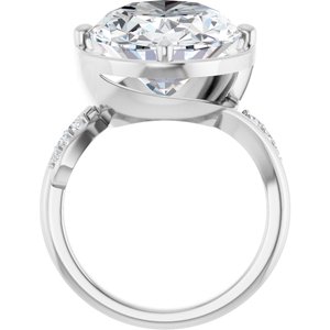 14K X1 White Gold 18x13 mm Oval Ring Mounting – image 3