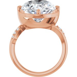 14K Rose Gold 18x13 mm Oval Ring Mounting – image 3