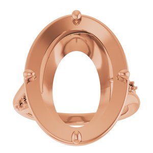 10K Rose Gold 18x13 mm Oval Ring Mounting – image 6