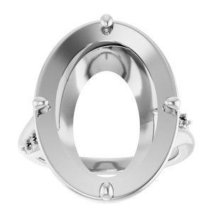 Continuum Sterling Silver 18x13 mm Oval Ring Mounting – image 6