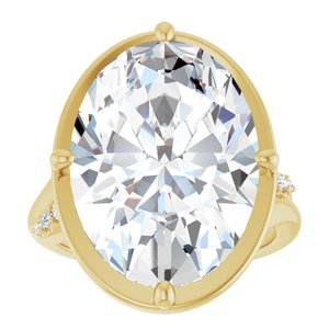 18K Yellow Gold 18x13 mm Oval Ring Mounting – image 5