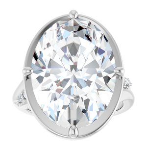 10K White Gold 18x13 mm Oval Ring Mounting – image 5