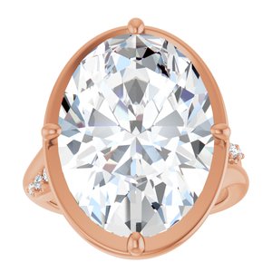 14K Rose Gold 18x13 mm Oval Ring Mounting – image 5