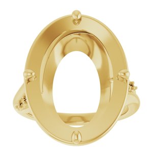 18K Yellow Gold 18x13 mm Oval Ring Mounting – image 6