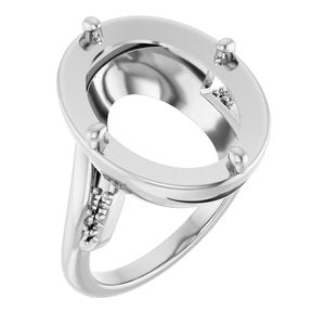 Continuum Sterling Silver 16x12 mm Oval Ring Mounting – image 2
