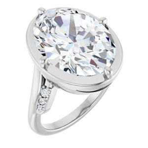 Sterling Silver 16x12 mm Oval Ring Mounting
