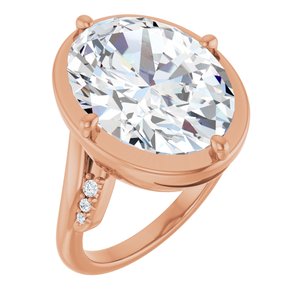 10K Rose Gold 16x12 mm Oval Ring Mounting