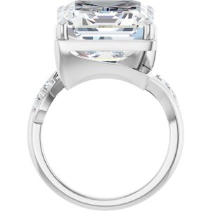 Platinum 15x13 mm Emerald Ring Mounting – image 3