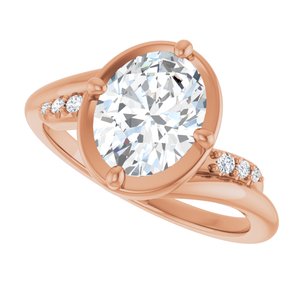 10K Rose Gold 9x7 mm Oval Ring Mounting – image 8