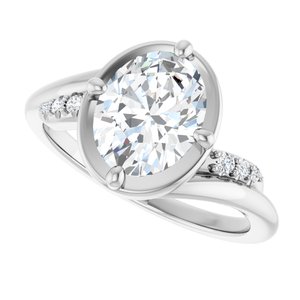 Platinum 9x7 mm Oval Ring Mounting – image 8