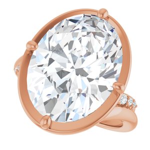 10K Rose Gold 16x12 mm Oval Ring Mounting – image 8