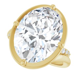 18K Yellow Gold 16x12 mm Oval Ring Mounting – image 8