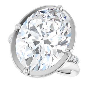 18K White Gold 16x12 mm Oval Ring Mounting – image 8