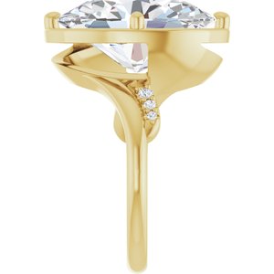 14K Yellow Gold 16x12 mm Oval Ring Mounting – image 7