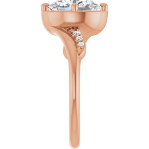 18K Rose Gold 9x7 mm Oval Ring Mounting – image 7