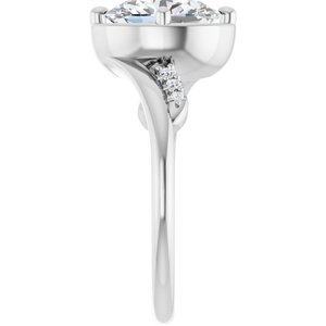 18K White Gold 9x7 mm Oval Ring Mounting – image 7