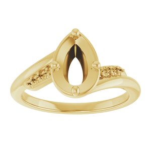 14K Yellow Gold 8x5 mm Pear Ring Mounting – image 6