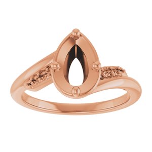 14K Rose Gold 8x5 mm Pear Ring Mounting – image 6