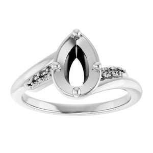 Platinum 8x5 mm Pear Ring Mounting – image 6