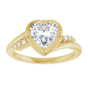 14K Yellow Gold 7x7 mm Heart Ring Mounting – image 5