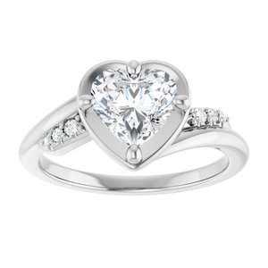 Platinum 7x7 mm Heart Ring Mounting – image 5
