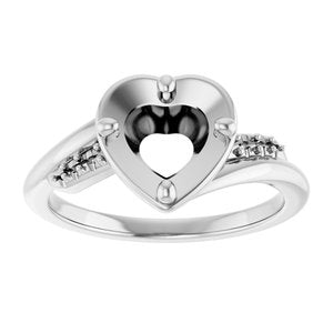 Sterling Silver 7x7 mm Heart Ring Mounting – image 6