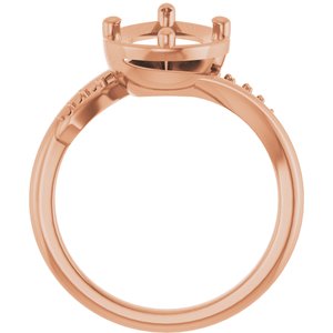 18K Rose Gold 12x7.5 mm Pear Ring Mounting – image 4