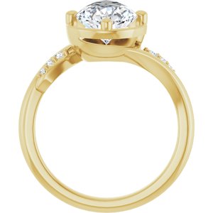 10K Yellow Gold 12x7.5 mm Pear Ring Mounting – image 3