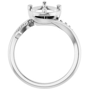 18K White Gold 12x7.5 mm Pear Ring Mounting – image 4