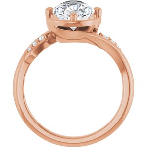 18K Rose Gold 12x7.5 mm Pear Ring Mounting – image 3