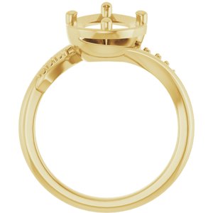 14K Yellow Gold 12x7.5 mm Pear Ring Mounting – image 4