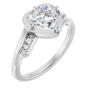 Continuum Sterling Silver 7x7 mm Heart Ring Mounting