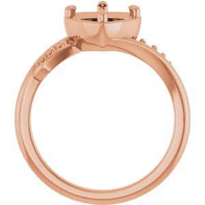 10K Rose Gold 7x7 mm Heart Ring Mounting – image 4