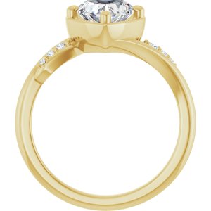 10K Yellow Gold 7x7 mm Heart Ring Mounting – image 3