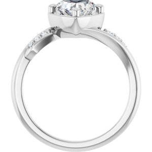 14K X1 White Gold 7x7 mm Heart Ring Mounting – image 3