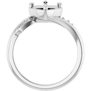 Platinum 7x7 mm Heart Ring Mounting – image 4