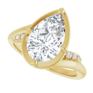 18K Yellow Gold 12x7.5 mm Pear Ring Mounting – image 8