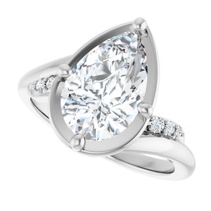 Platinum 12x7.5 mm Pear Ring Mounting – image 8