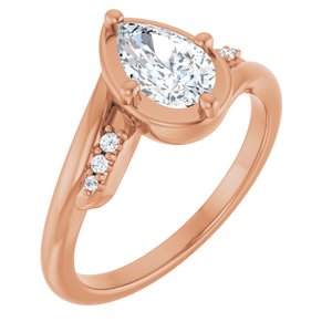 14K Rose Gold 8x5 mm Pear Ring Mounting