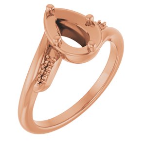 14K Rose Gold 8x5 mm Pear Ring Mounting – image 2