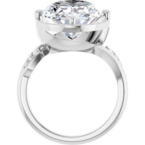 18K White Gold 16x12 mm Oval Ring Mounting – image 3