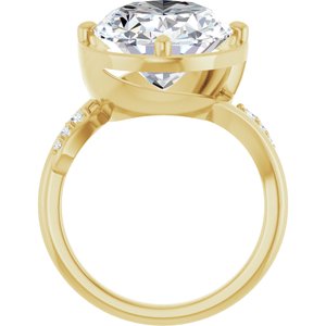 18K Yellow Gold 16x12 mm Oval Ring Mounting – image 3
