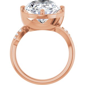 14K Rose Gold 16x12 mm Oval Ring Mounting – image 3