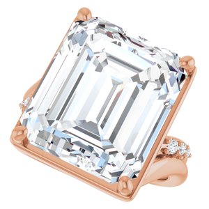 10K Rose Gold 15x13 mm Emerald Ring Mounting – image 8