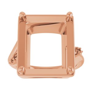 10K Rose Gold 15x13 mm Emerald Ring Mounting – image 6