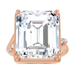 18K Rose Gold 15x13 mm Emerald Ring Mounting – image 5