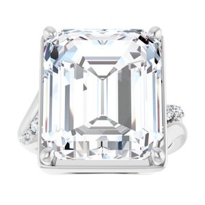 Platinum 15x13 mm Emerald Ring Mounting – image 5